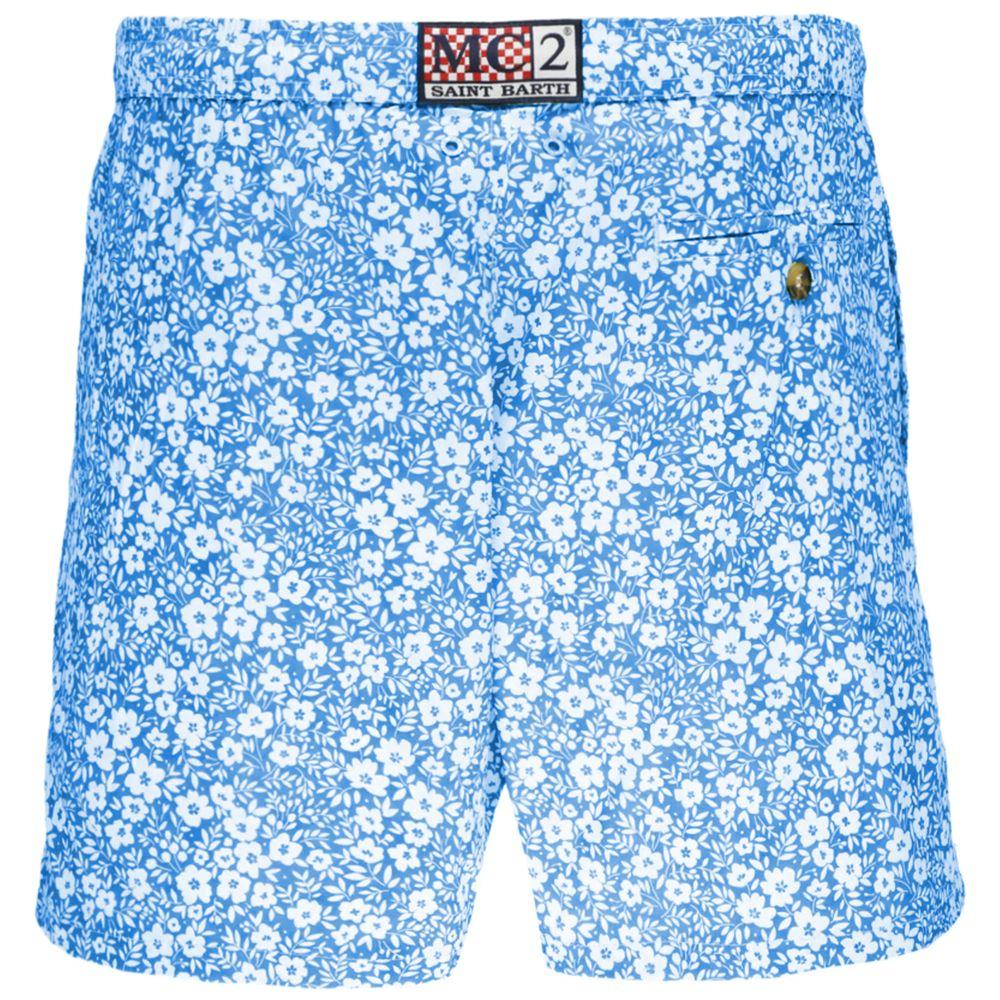 MC2 Saint Barth Light Blue Polyester Men Swim Trunk - Arichezz.store