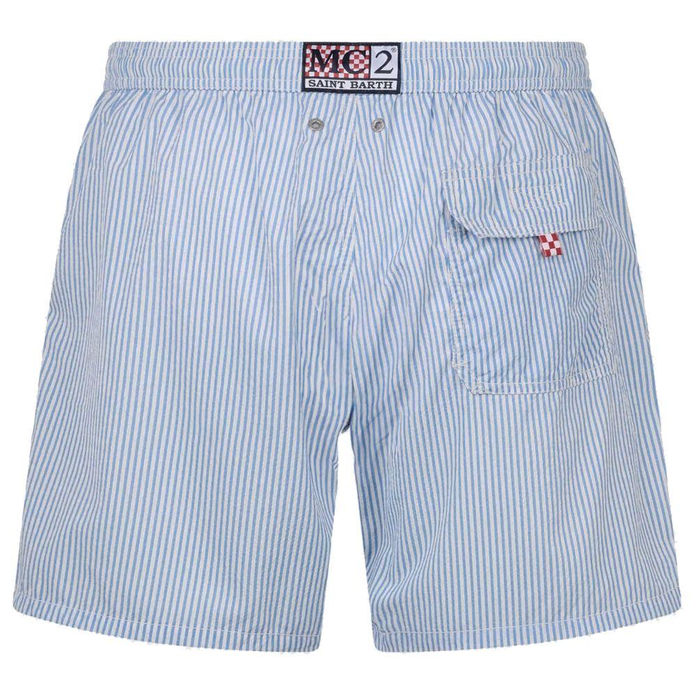 MC2 Saint Barth Light Blue Polyester Men Boxer Swimwear - Arichezz.store