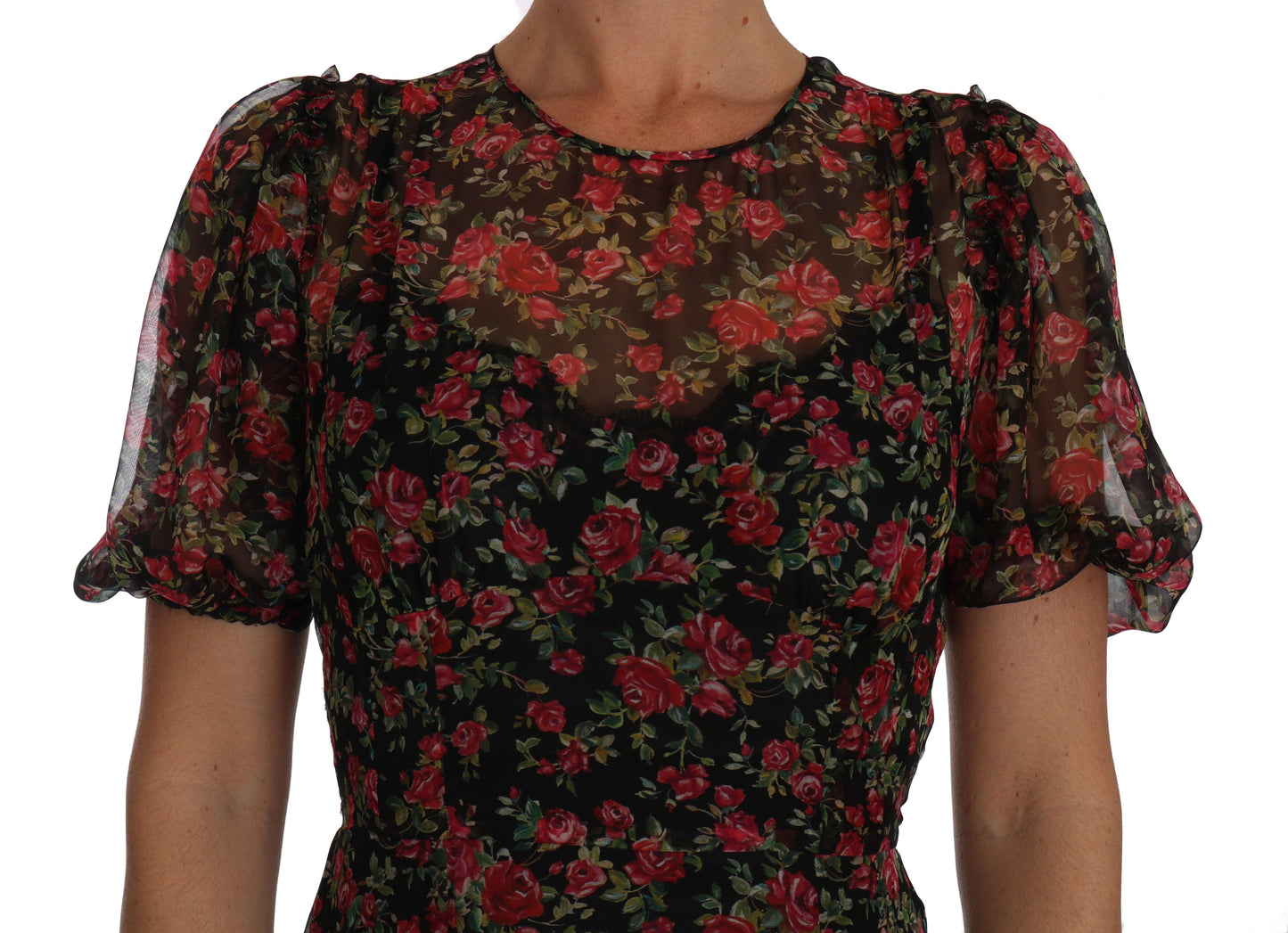 Dolce & Gabbana Elegant Floral A-Line Silk Dress - Arichezz.store