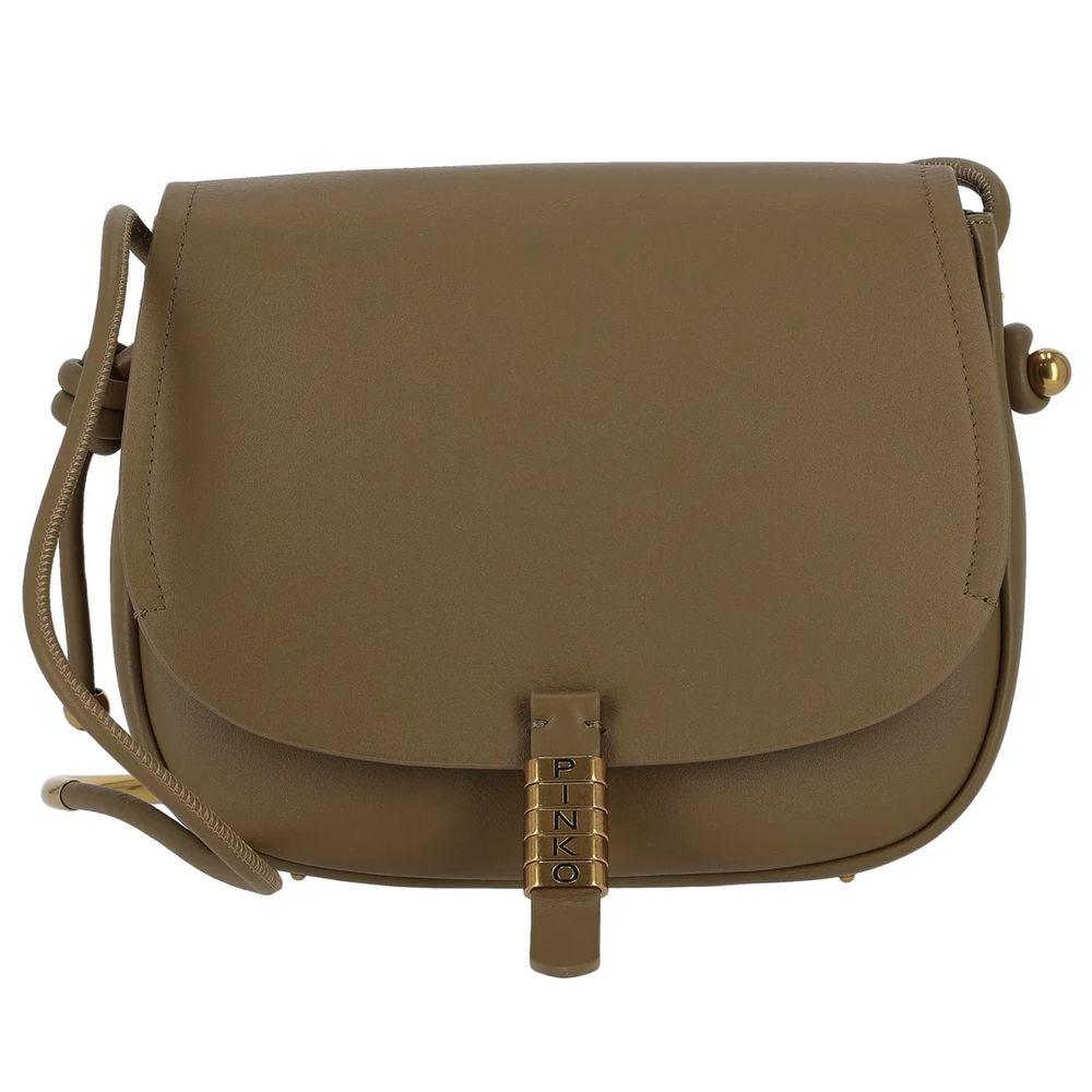 PINKO Green Leather Crossbody Bag - Arichezz.store