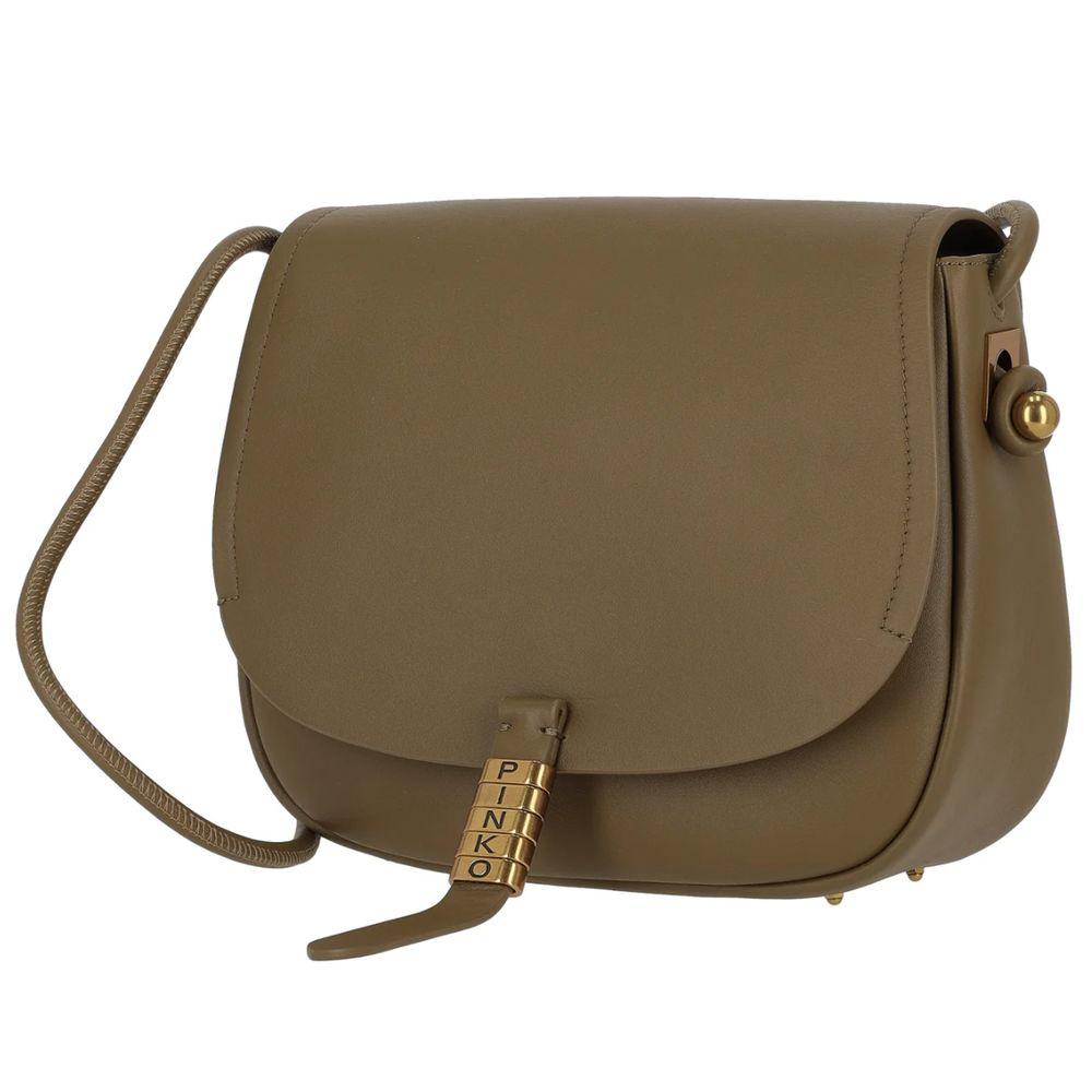 PINKO Green Leather Crossbody Bag - Arichezz.store