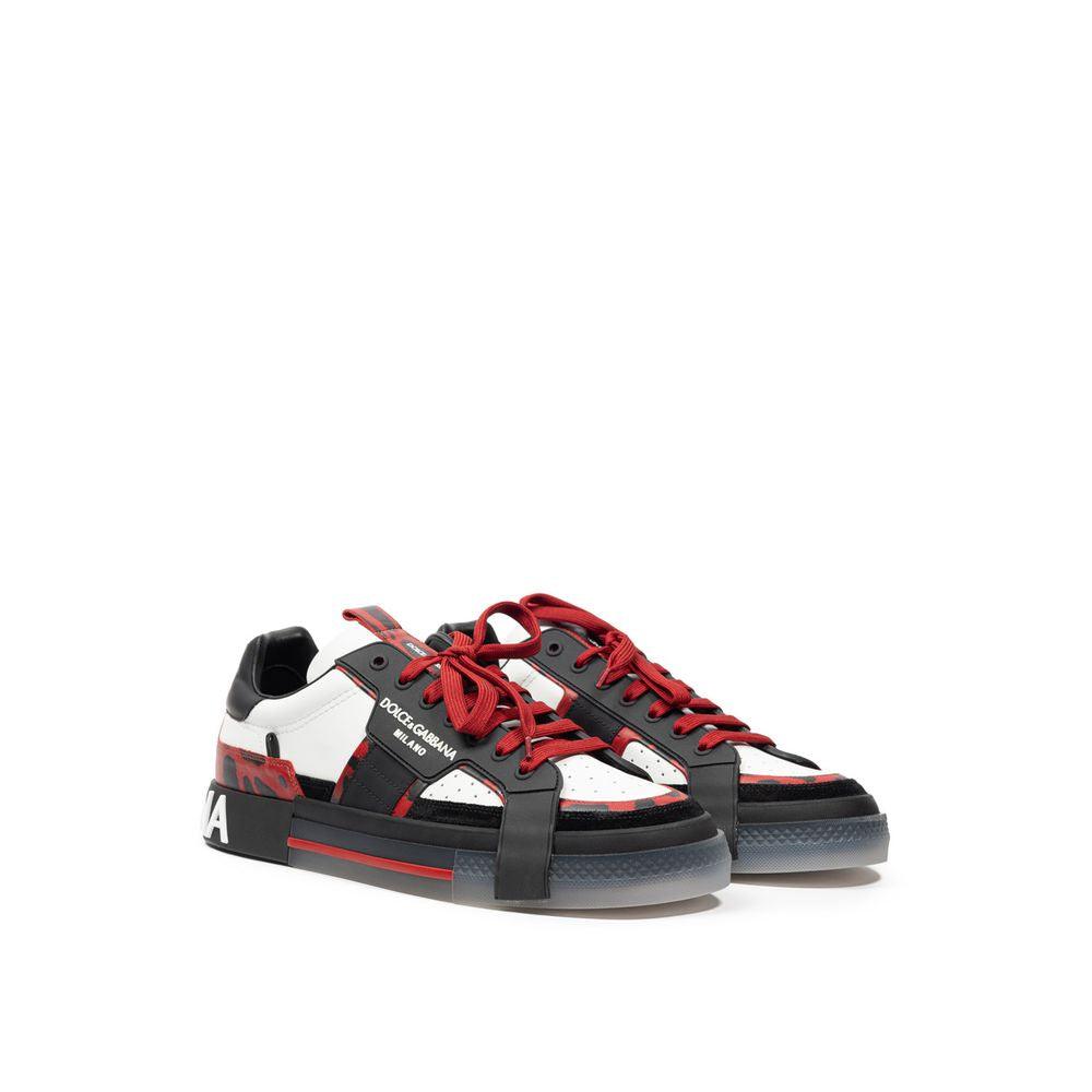 Dolce & Gabbana Black and White Leather Sneakers - Arichezz.store