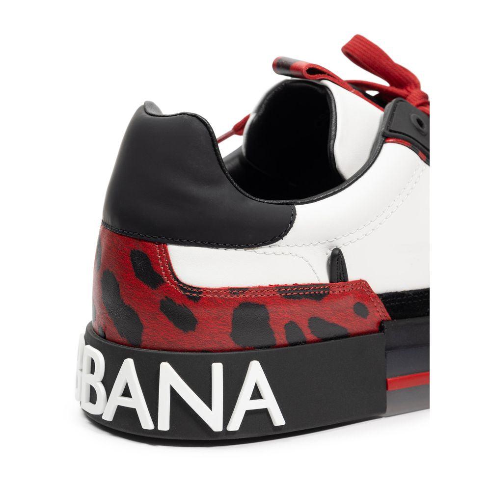 Dolce & Gabbana Black and White Leather Sneakers - Arichezz.store