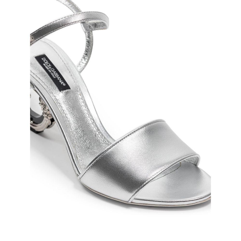 Dolce & Gabbana Silver Leather Sandal - Arichezz.store