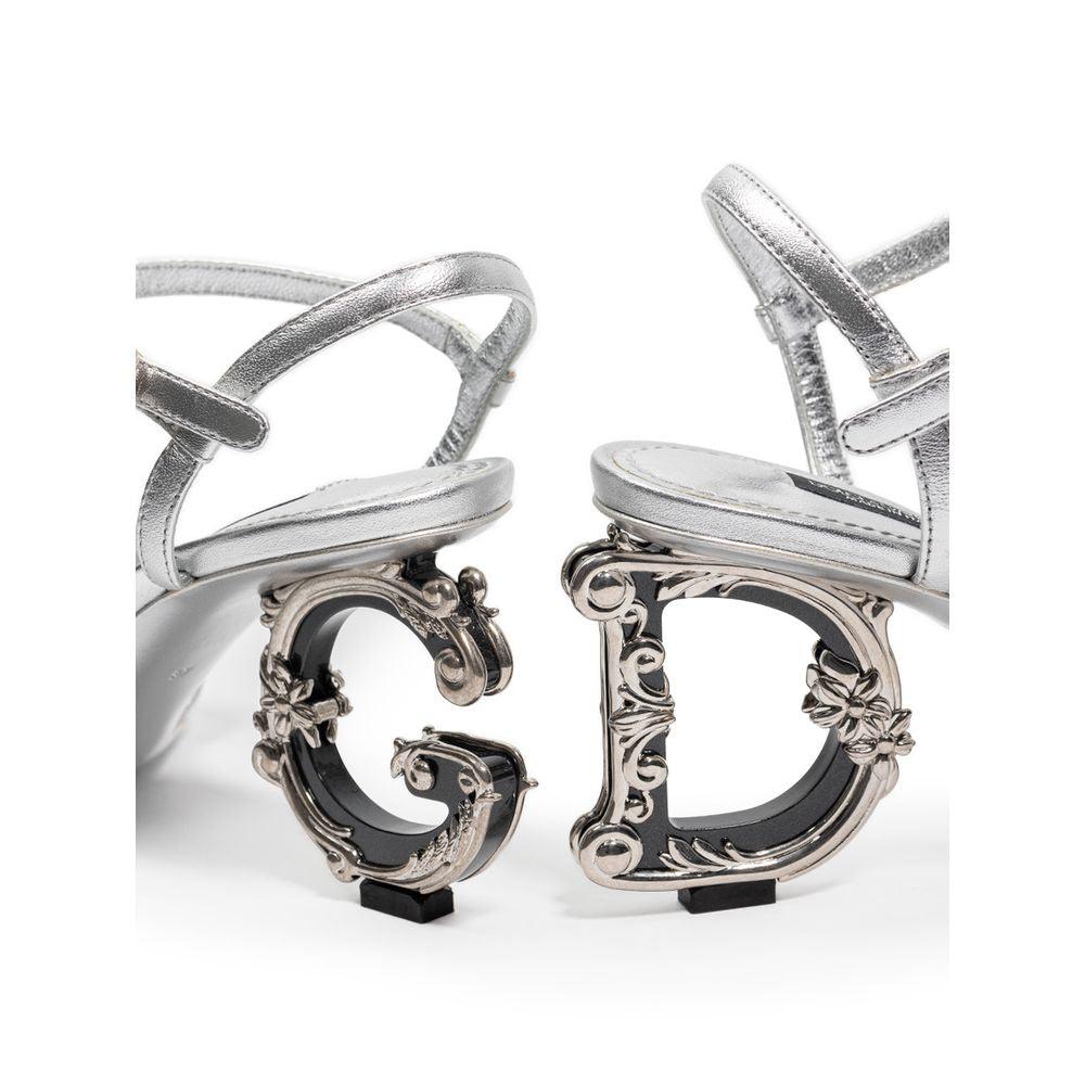 Dolce & Gabbana Silver Leather Sandal - Arichezz.store