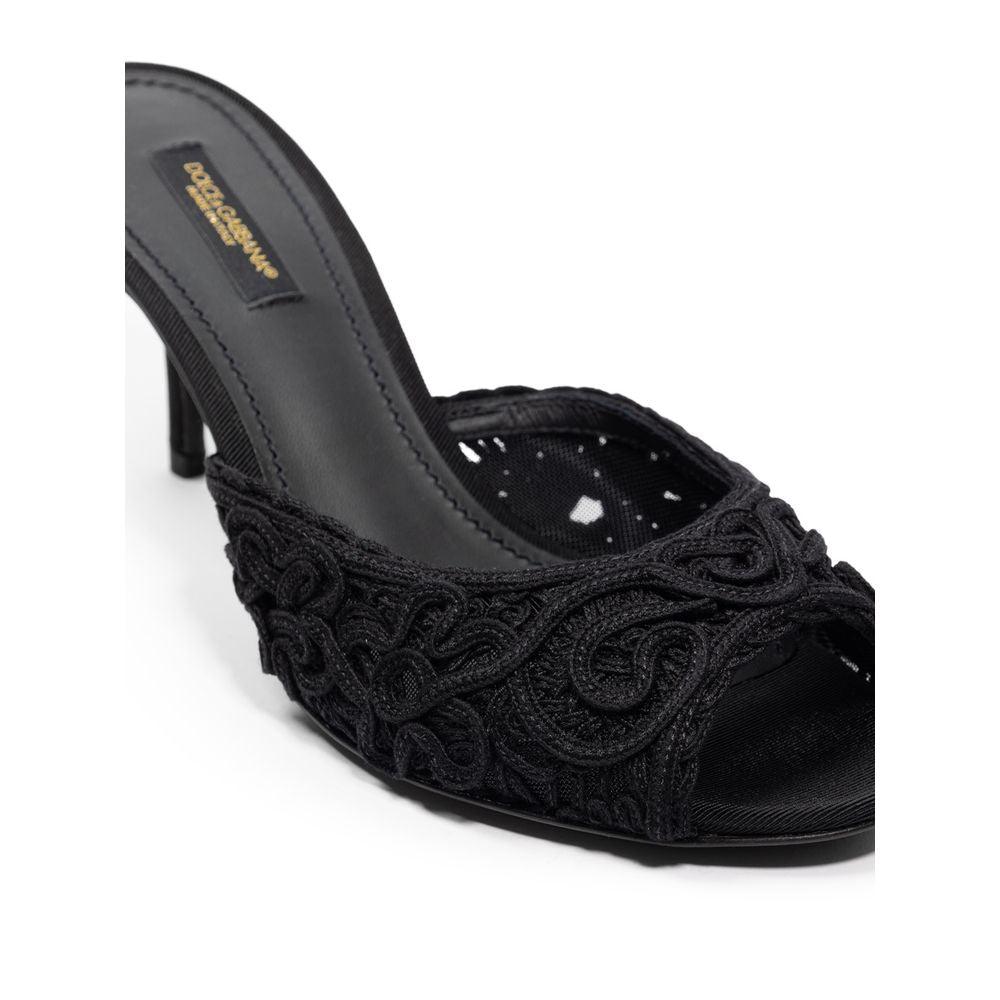 Dolce & Gabbana Black Cotton Sandal - Arichezz.store