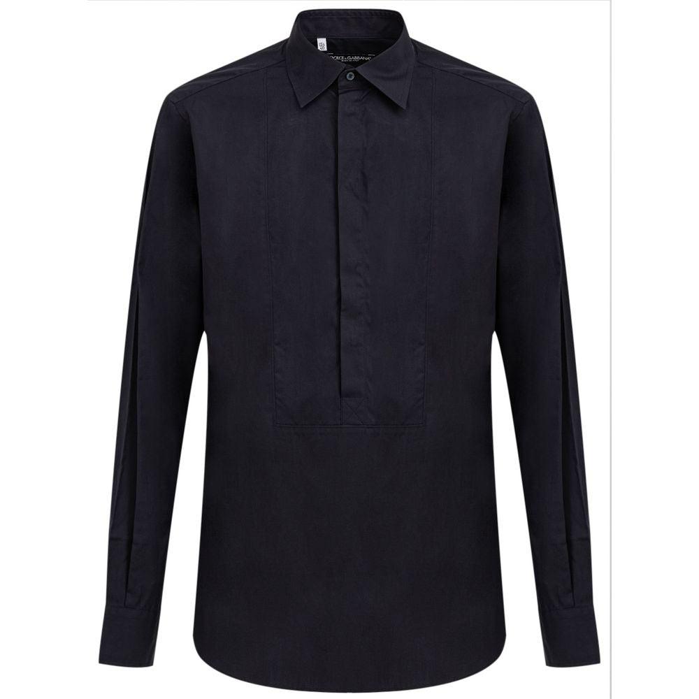 Dolce & Gabbana Navy Blue Cotton Shirt - Arichezz.store