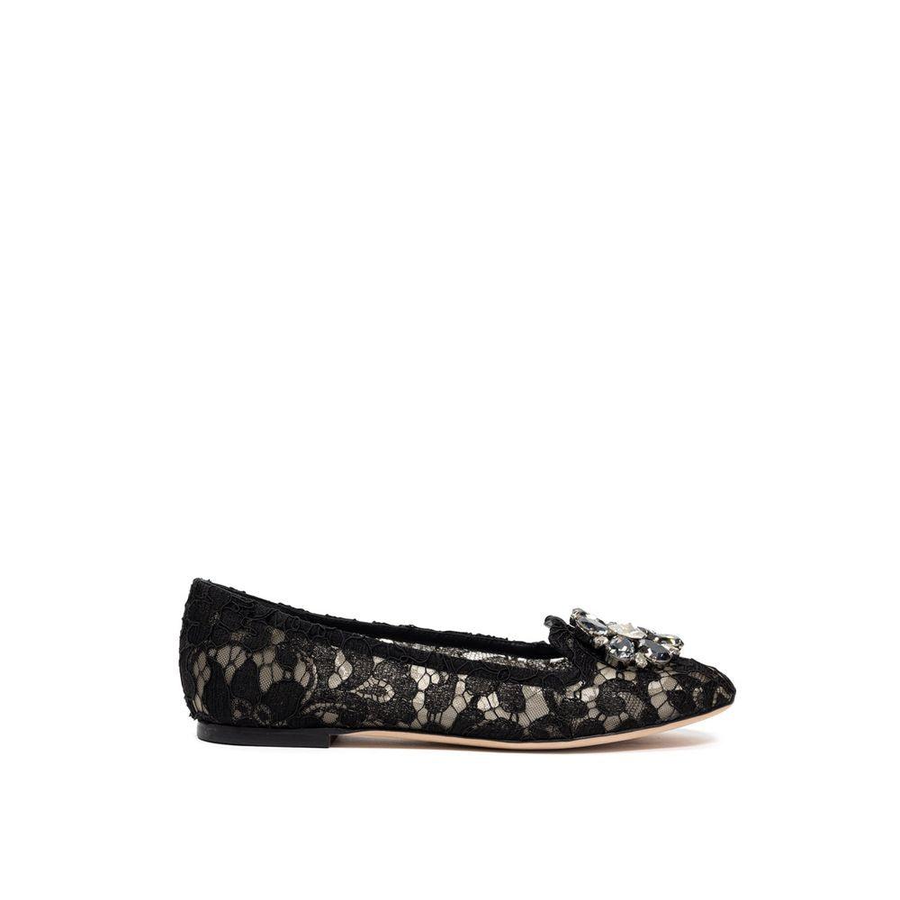 Dolce & Gabbana Black Viscose Flat Shoe - Arichezz.store