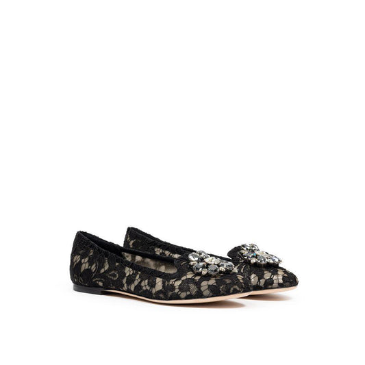 Dolce & Gabbana Black Viscose Flat Shoe - Arichezz.store