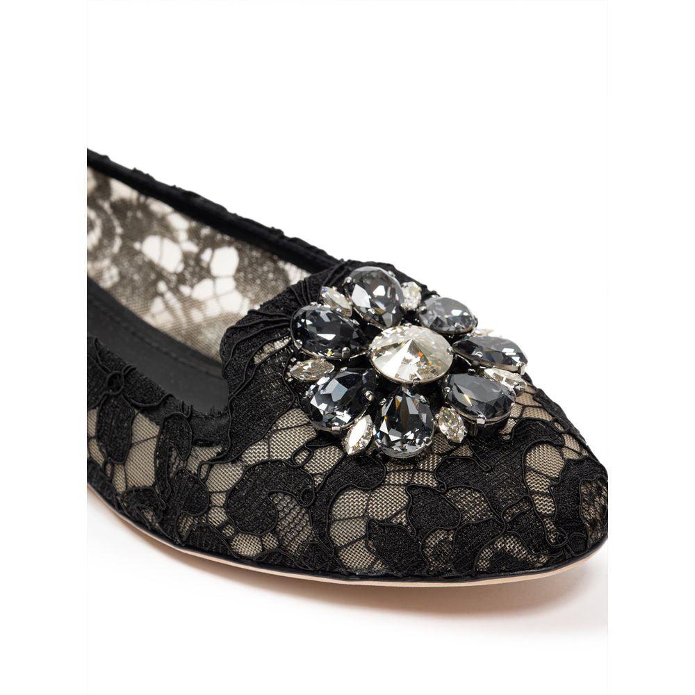 Dolce & Gabbana Black Viscose Flat Shoe - Arichezz.store