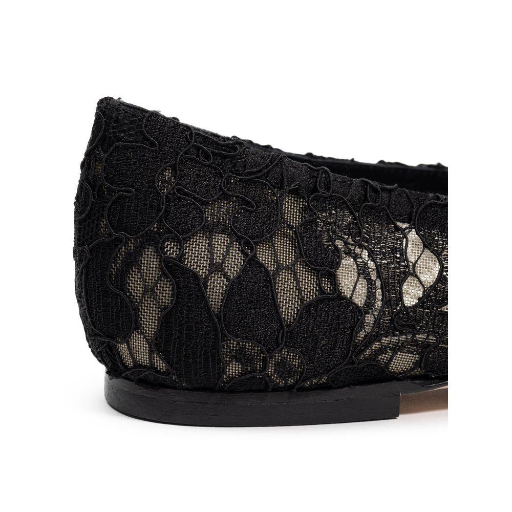 Dolce & Gabbana Black Viscose Flat Shoe - Arichezz.store