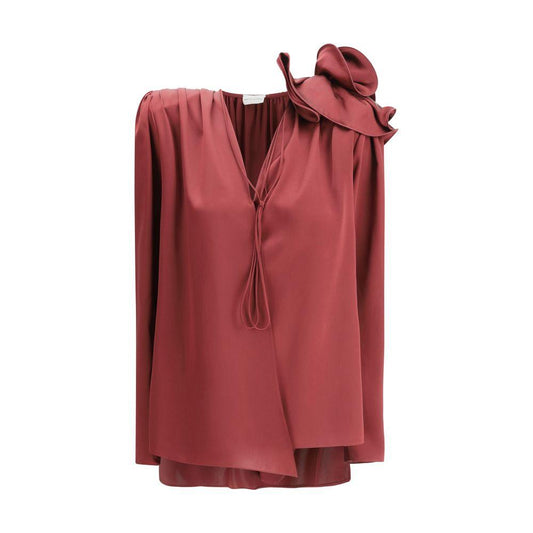 Magda Butrym Silk Blouse with Rose Detail