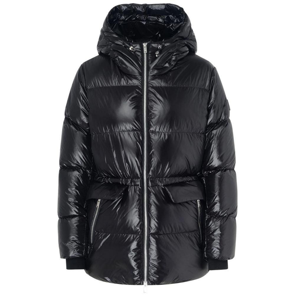 Moose Knuckles Black Nylon Down Jacket with Hood - Arichezz.store