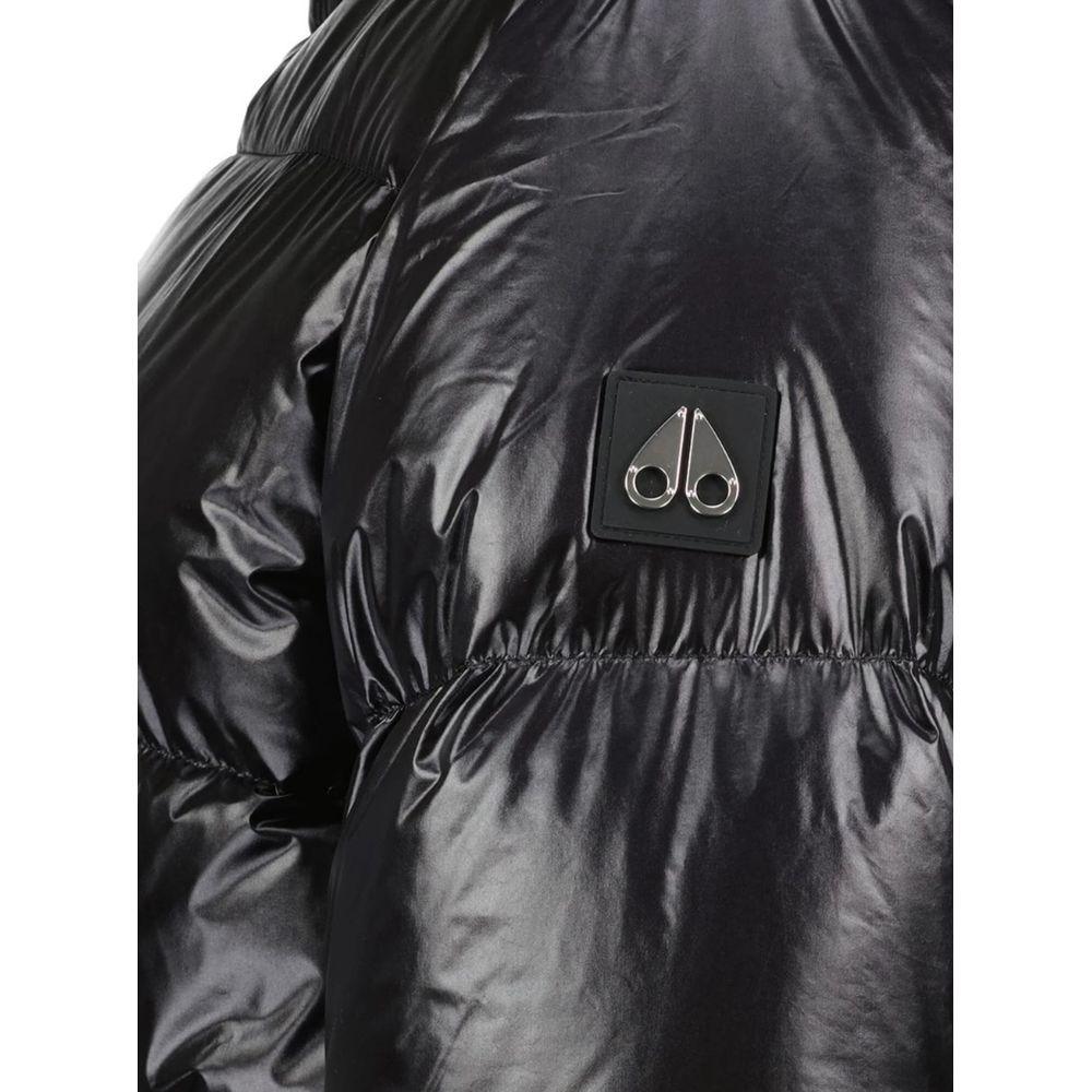 Moose Knuckles Black Nylon Down Jacket with Hood - Arichezz.store