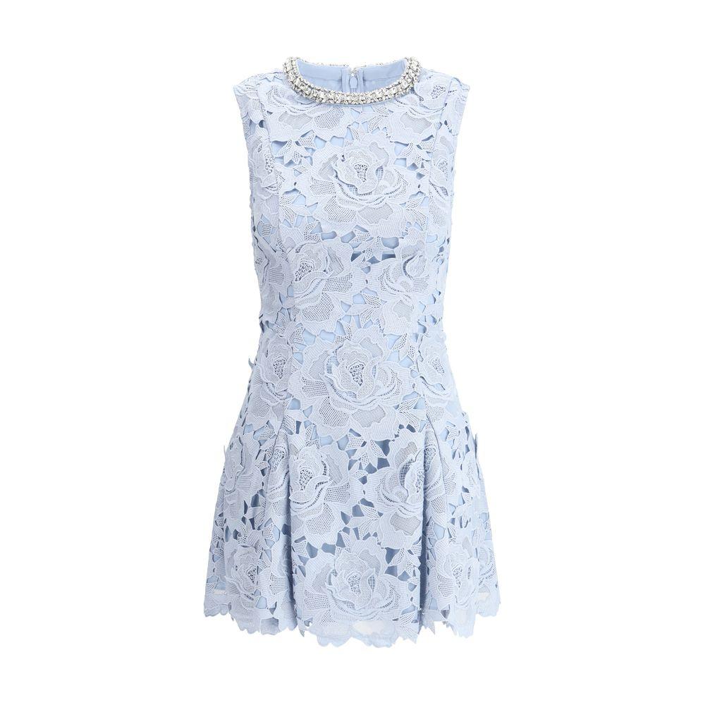 Self-Portrait lace Mini Dress with jewel collar - Arichezz.store