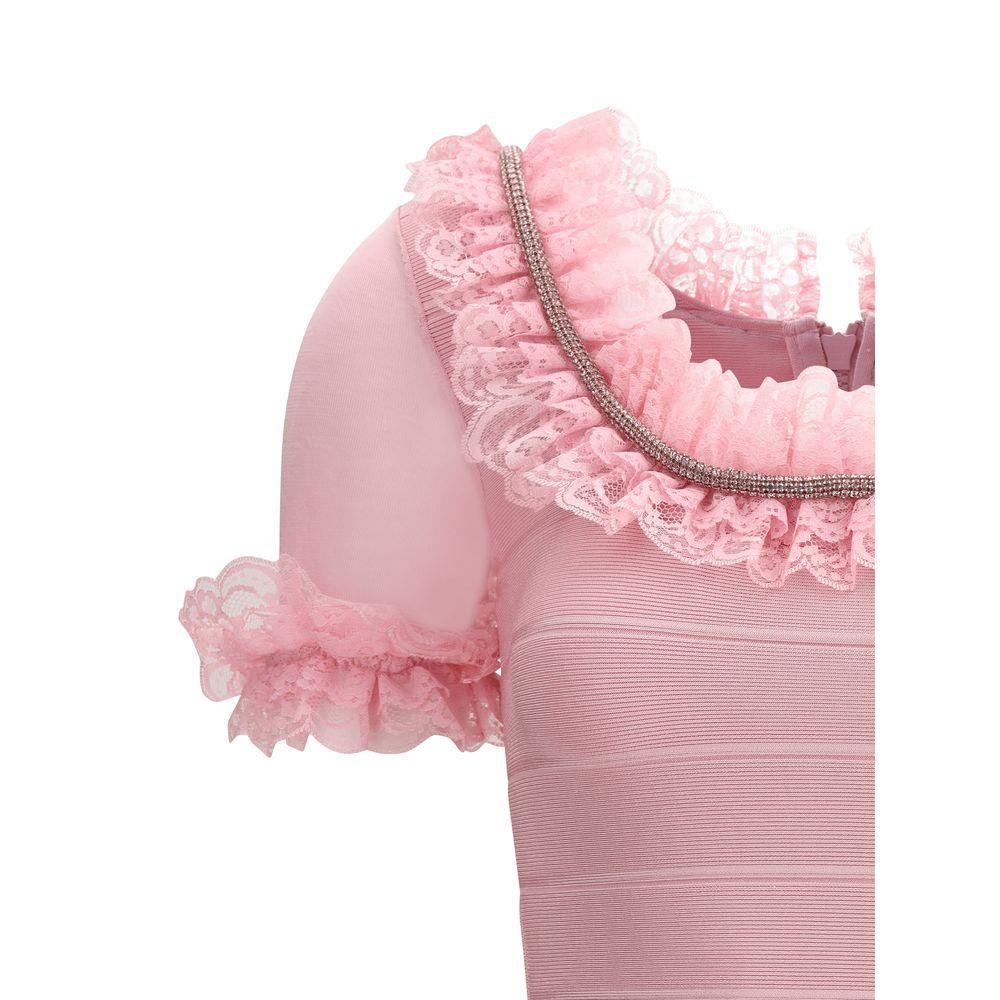 Self-Portrait Ruffle Knit Mini Dres - Arichezz.store