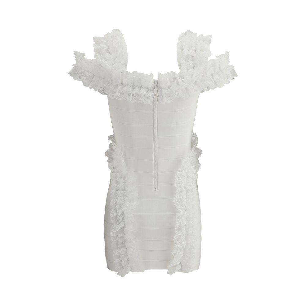 Self-Portrait Knit Ruffle Mini Dress - Arichezz.store