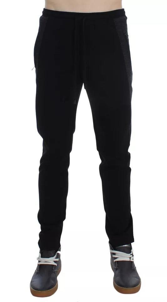 Dolce & Gabbana Black Gray Wool Casual Trousers Stripe Pants - Arichezz.store