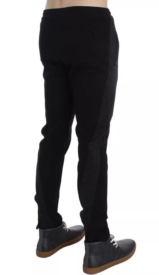 Dolce & Gabbana Black Gray Wool Casual Trousers Stripe Pants - Arichezz.store