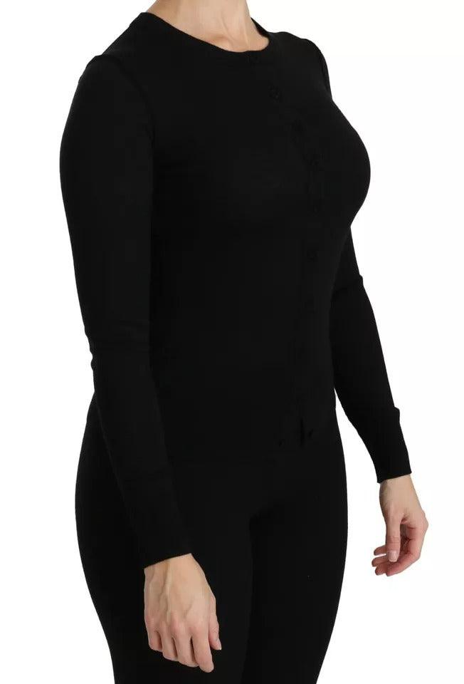 Dolce & Gabbana Black Virgin Wool Long Sleeve Top Blouse Top - Arichezz.store