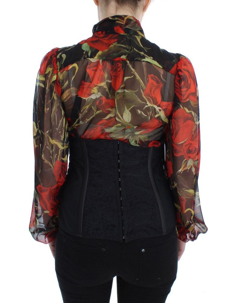 Dolce & Gabbana Elegant Black Floral Brocade Corset Belt - Arichezz.store