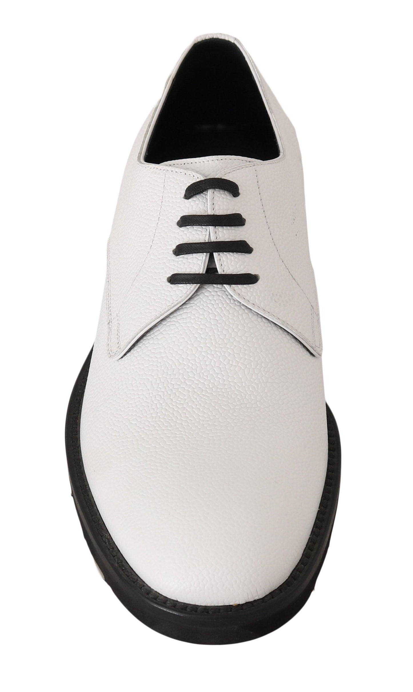 Dolce & Gabbana Elegant White Formal Leather Shoes - Arichezz.store