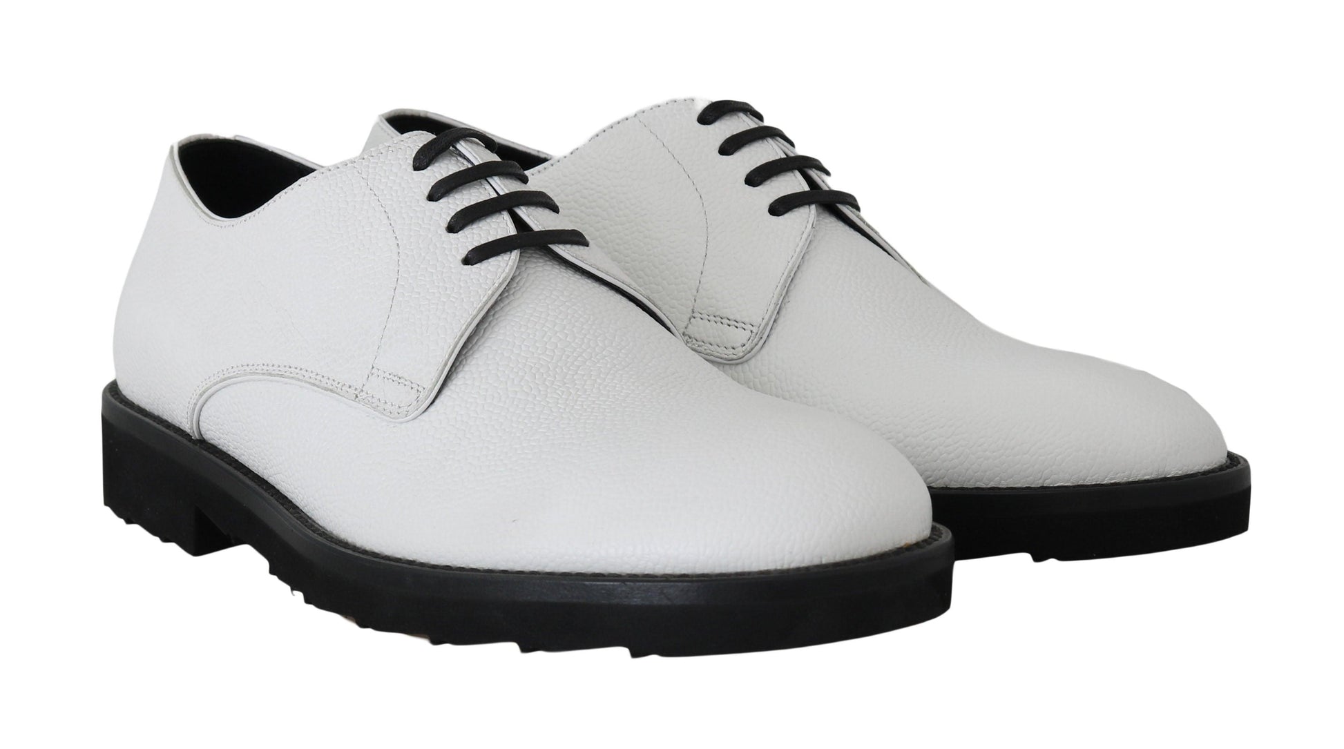 Dolce & Gabbana Elegant White Formal Leather Shoes - Arichezz.store