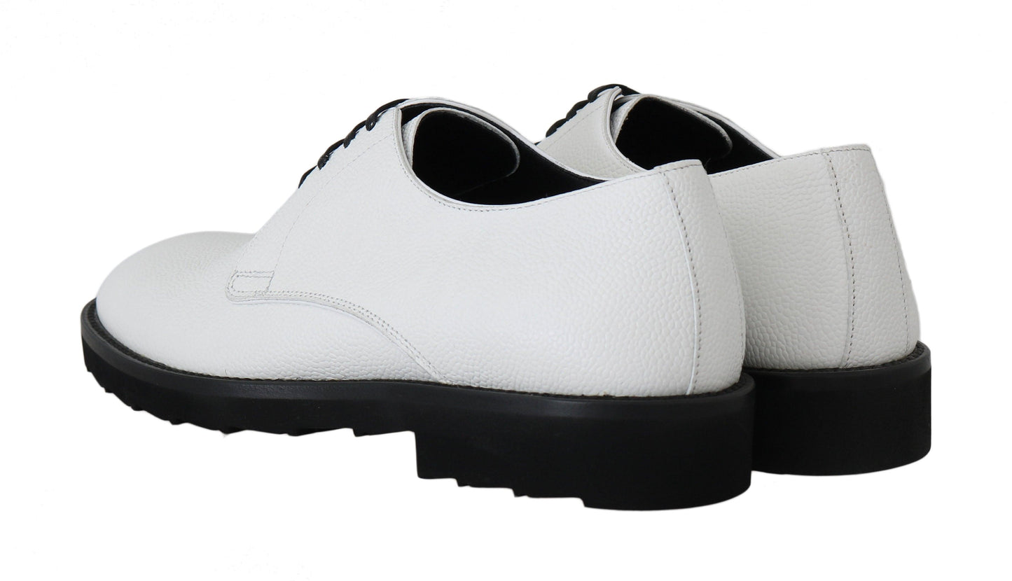 Dolce & Gabbana Elegant White Formal Leather Shoes - Arichezz.store