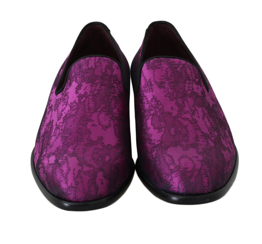 Dolce & Gabbana Elegant Silk-Wool Blend Loafers in Purple - Arichezz.store