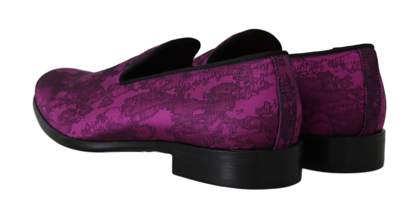 Dolce & Gabbana Elegant Silk-Wool Blend Loafers in Purple - Arichezz.store