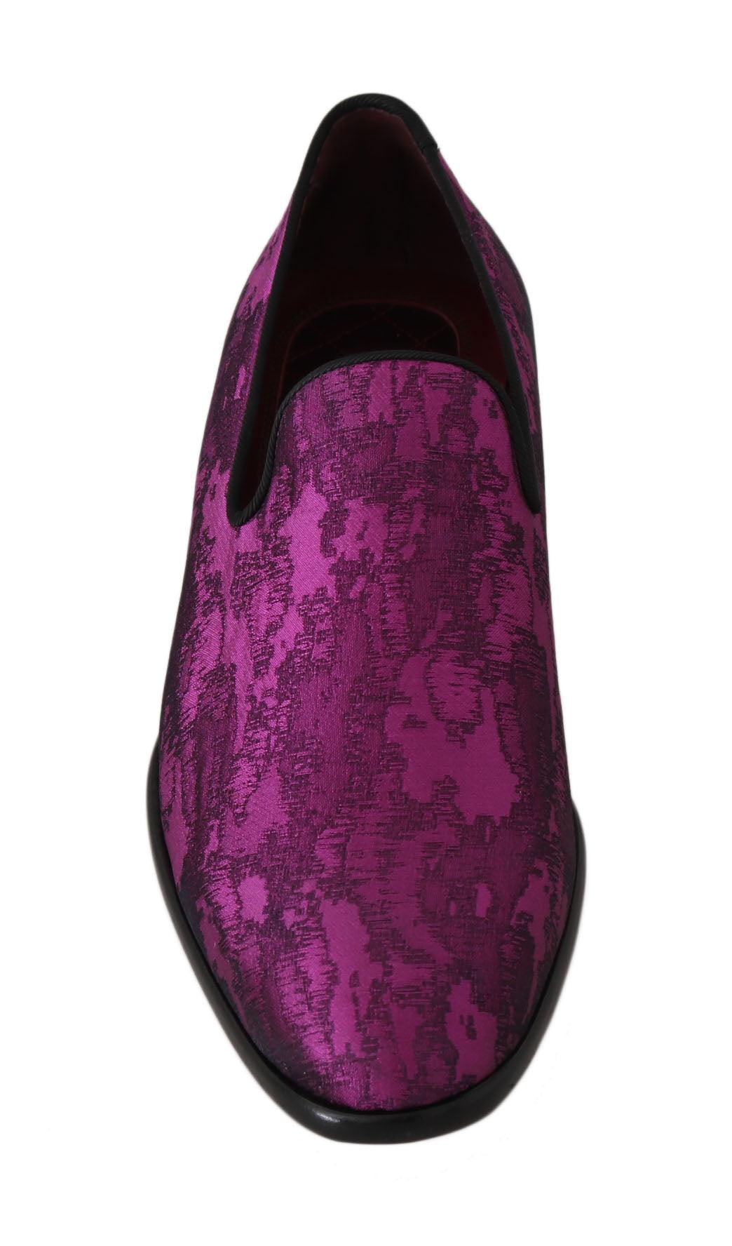 Dolce & Gabbana Elegant Silk-Wool Blend Loafers in Purple - Arichezz.store