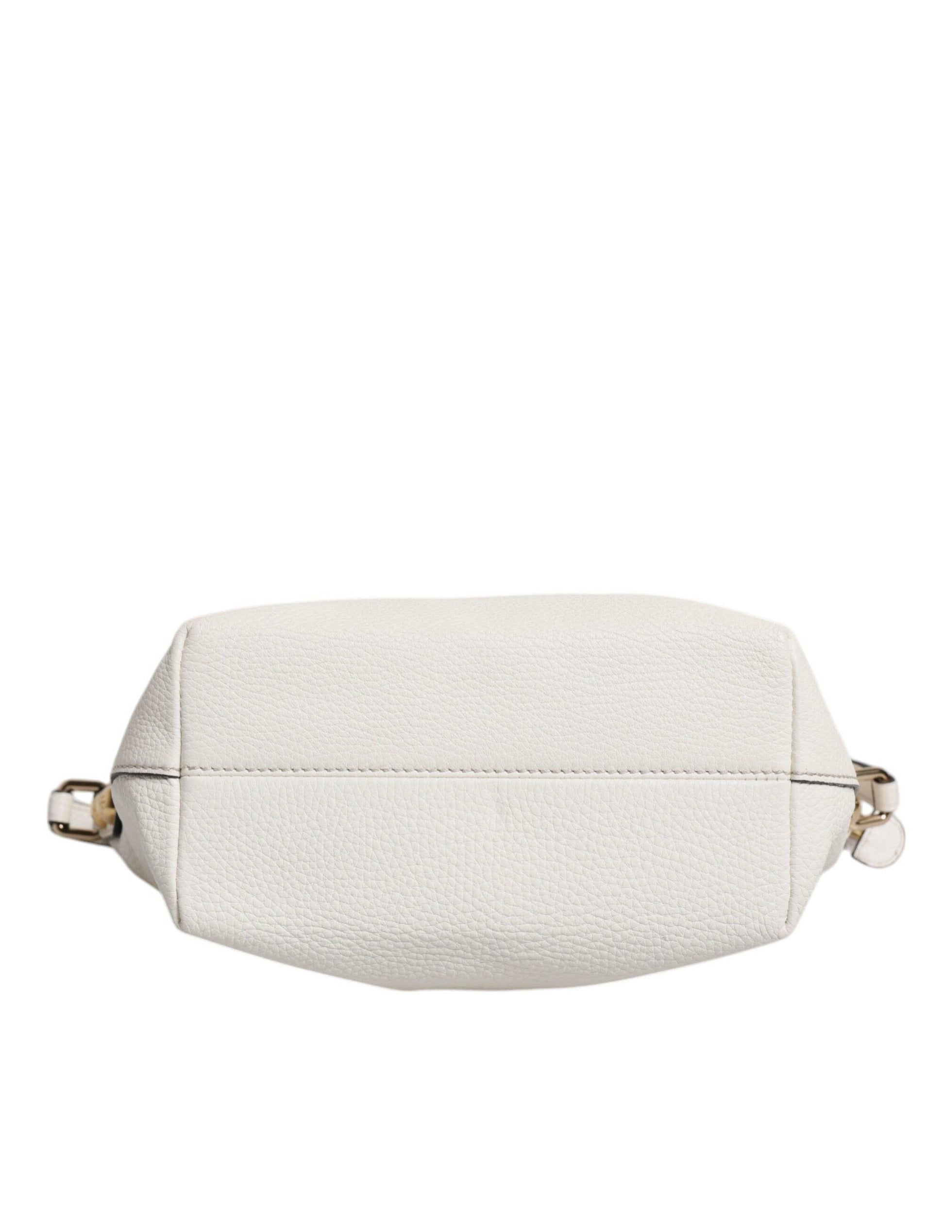 Dolce & Gabbana White Leather Top Handle Tote Crossbody Bag - Arichezz.store