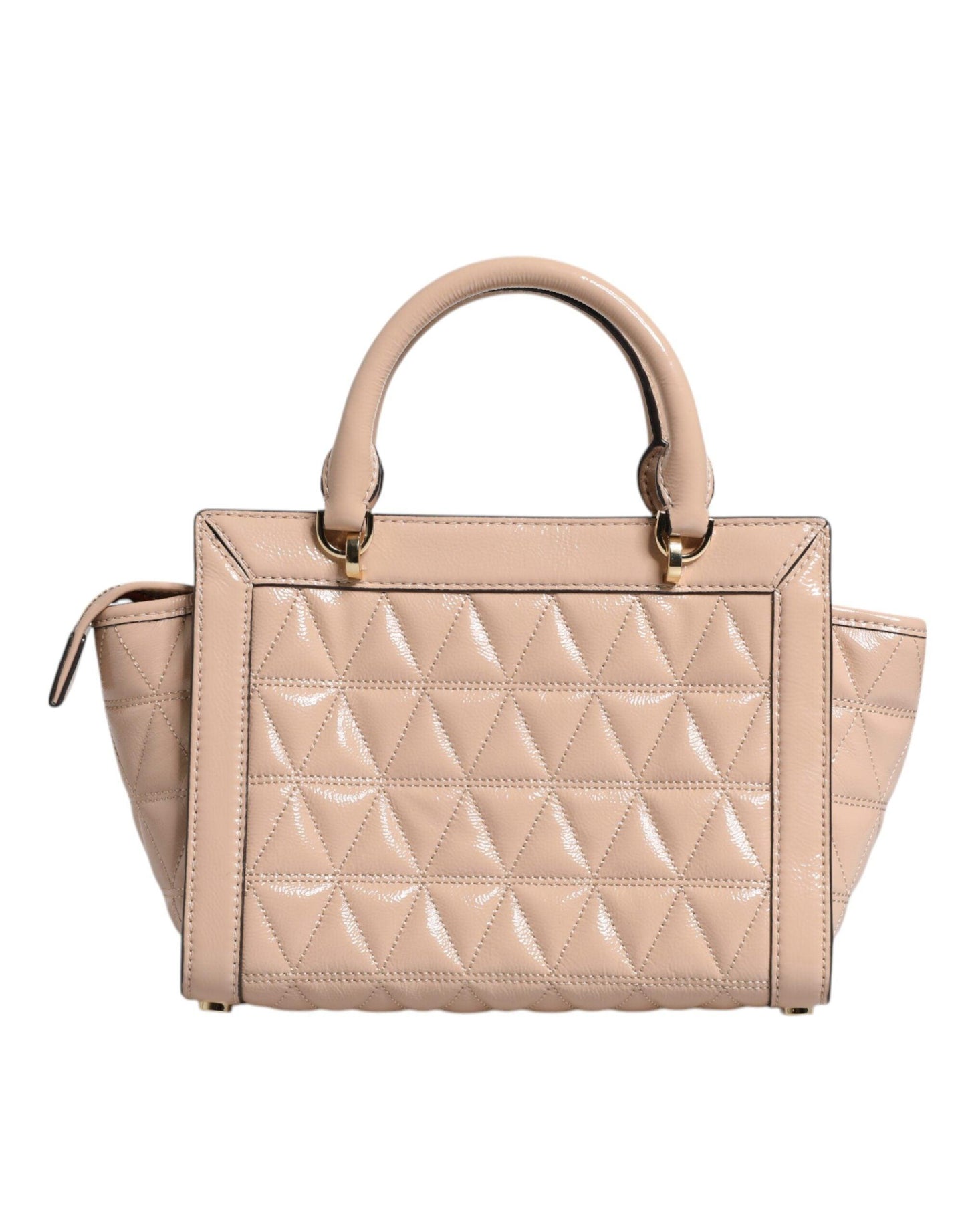 Michael Kors Peach Quilted Leather Logo Crossbody VIVIANNE Messenger Bag - Arichezz.store