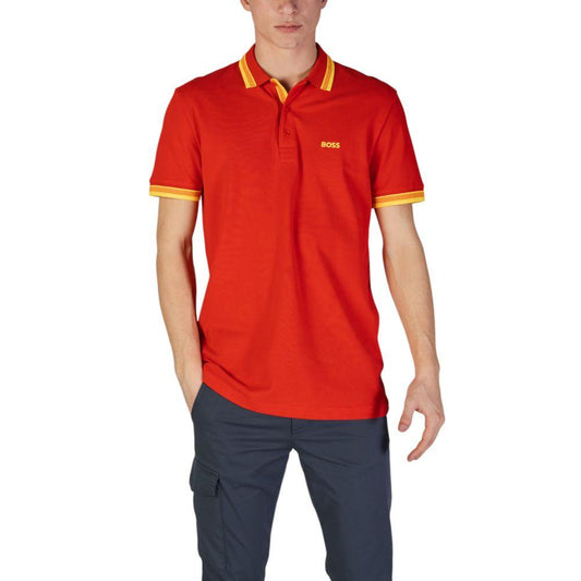 Hugo Boss Red Cotton Polo Shirt - Arichezz.store