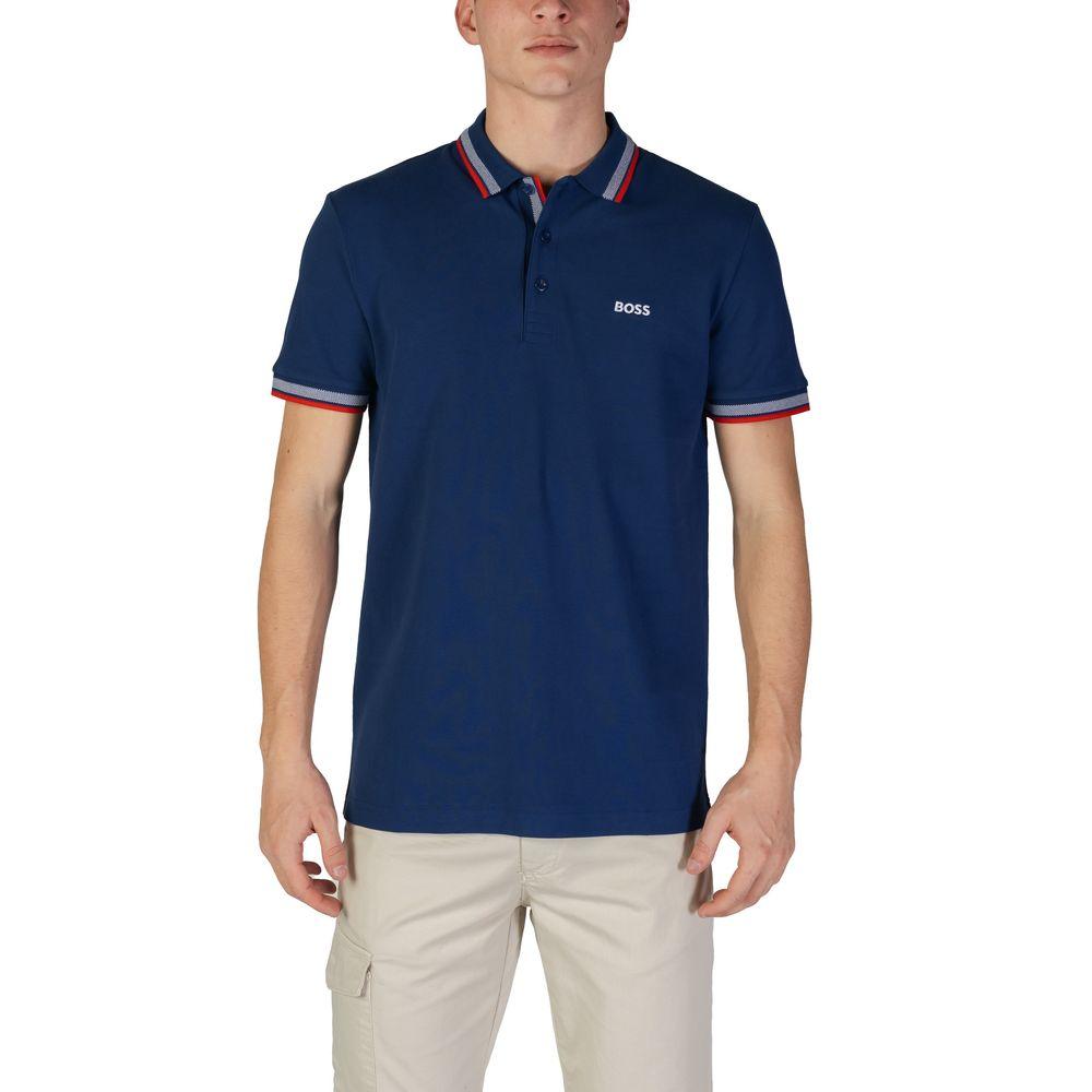 Hugo Boss Light Blue Cotton Polo Shirt - Arichezz.store