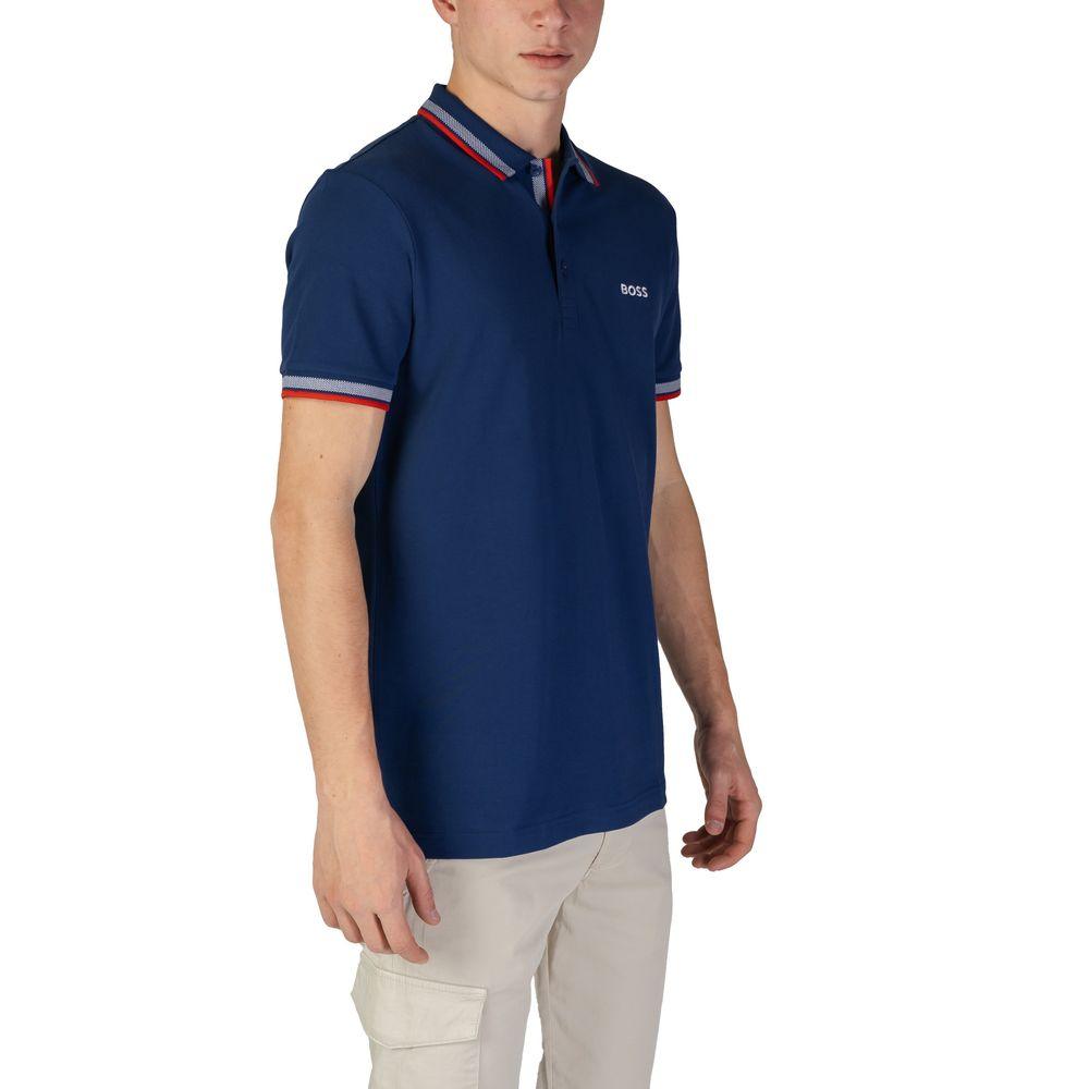 Hugo Boss Light Blue Cotton Polo Shirt - Arichezz.store