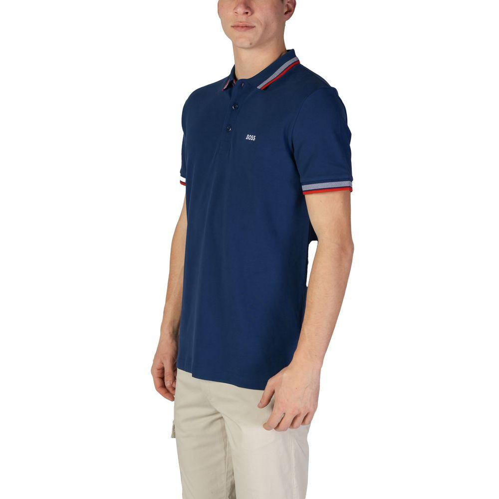 Hugo Boss Light Blue Cotton Polo Shirt - Arichezz.store