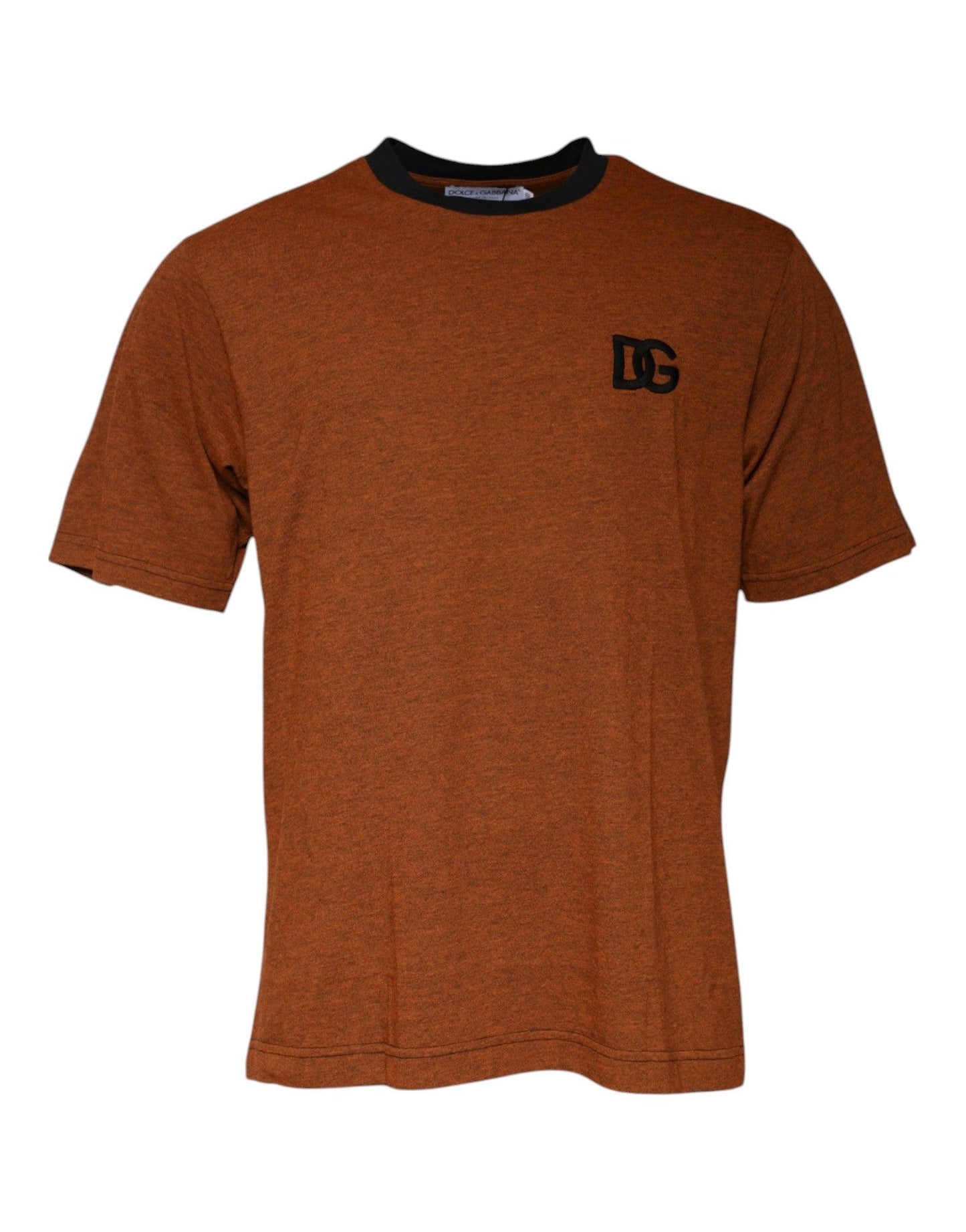 Dolce & Gabbana Brown DG Logo Polyester Crew Neck T-shirt - Arichezz.store