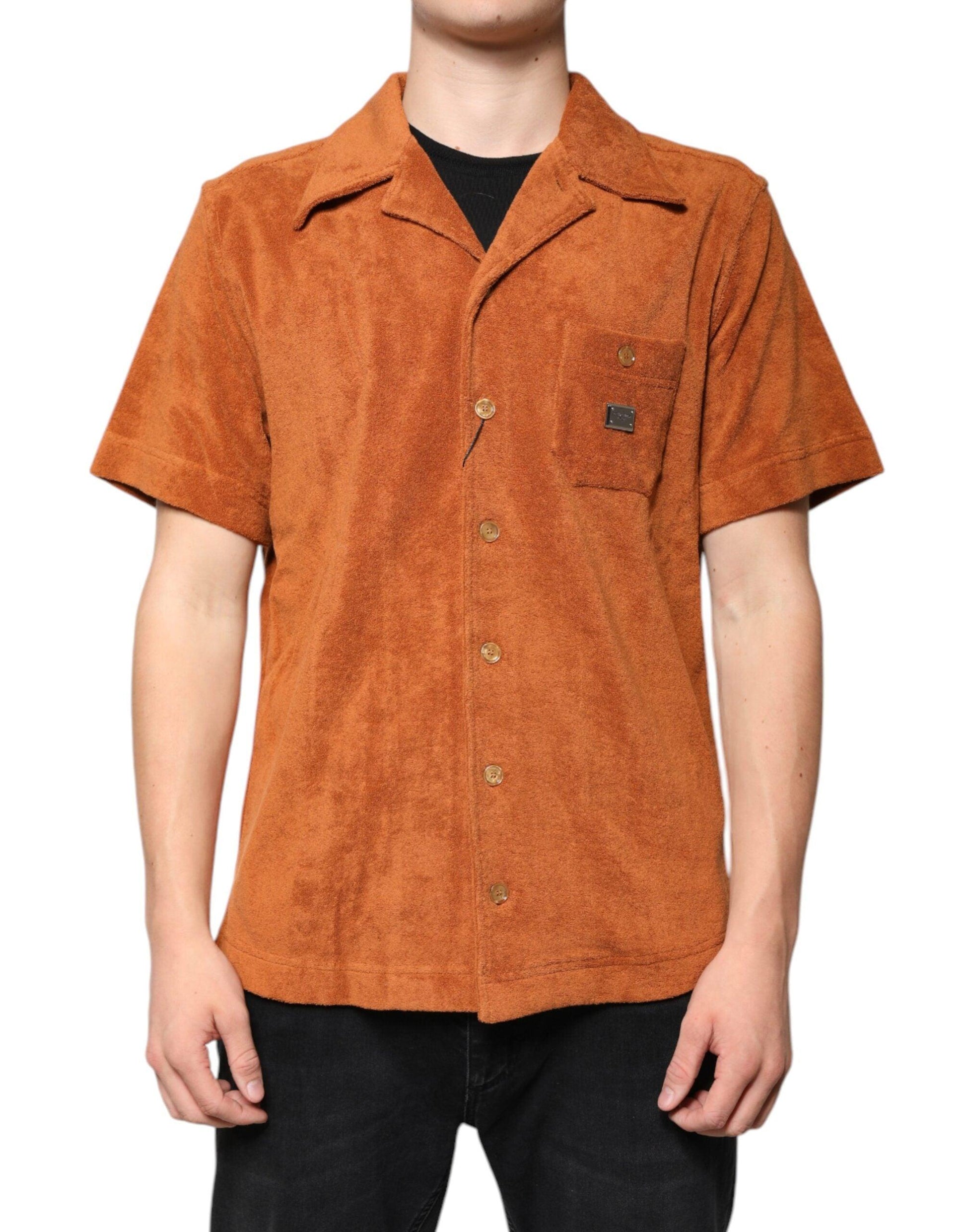 Dolce & Gabbana Hazel Cotton Velvet Button Down Collared Shirt - Arichezz.store