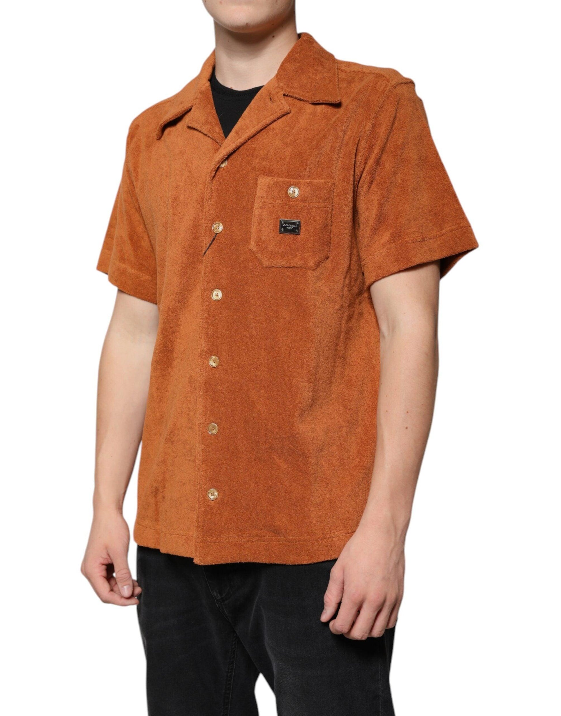 Dolce & Gabbana Hazel Cotton Velvet Button Down Collared Shirt - Arichezz.store