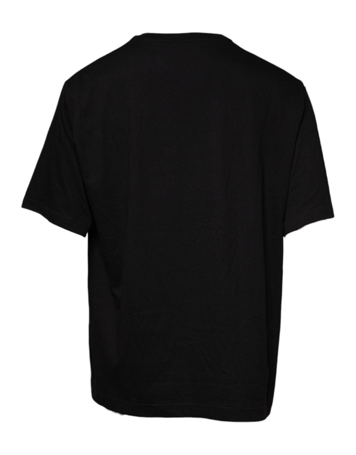 Dolce & Gabbana Black Logo Print Cotton Crew Neck T-shirt - Arichezz.store