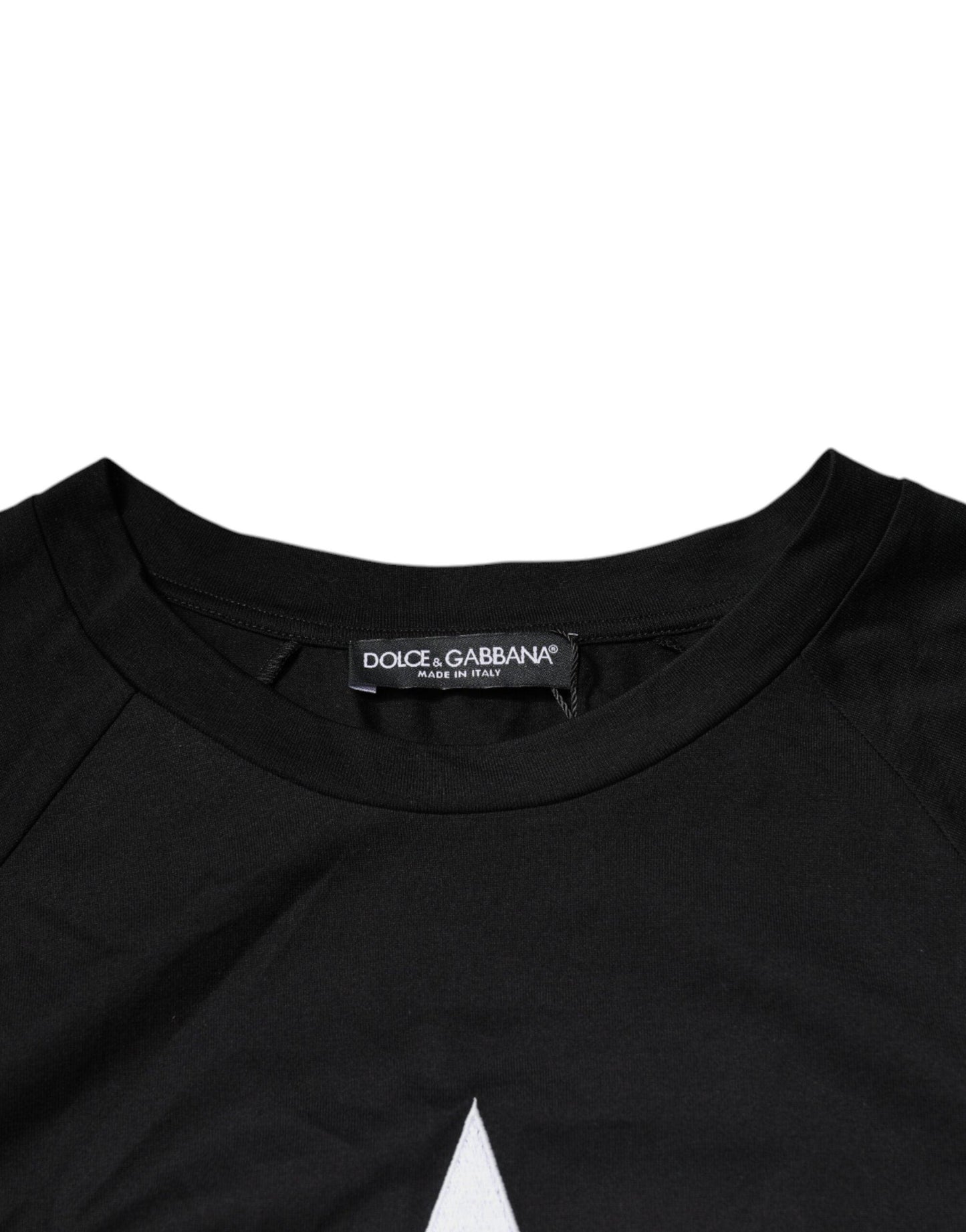 Dolce & Gabbana Black Logo Print Cotton Crew Neck T-shirt - Arichezz.store