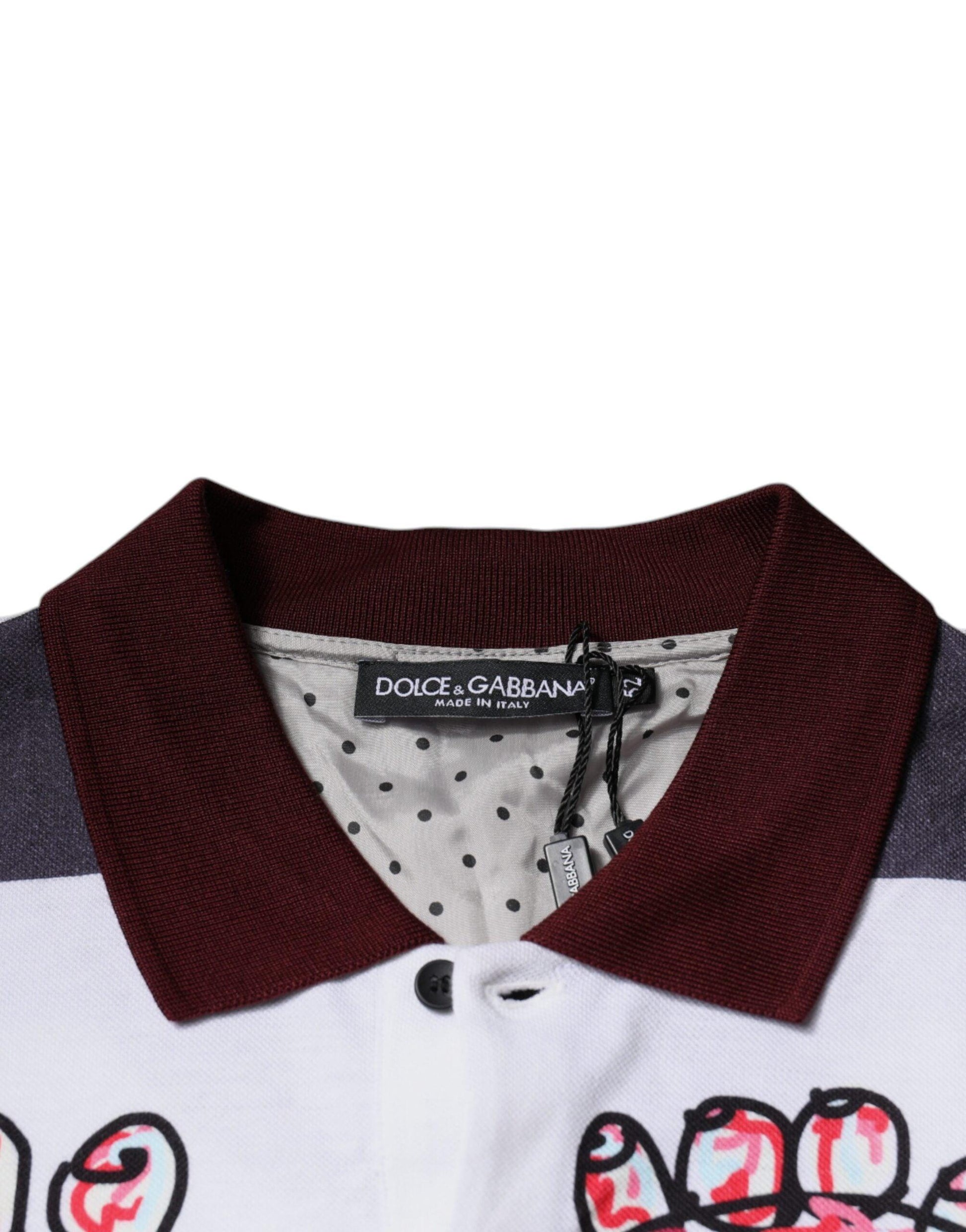 Dolce & Gabbana Multicolor Graphic Collared Polo T-shirt - Arichezz.store