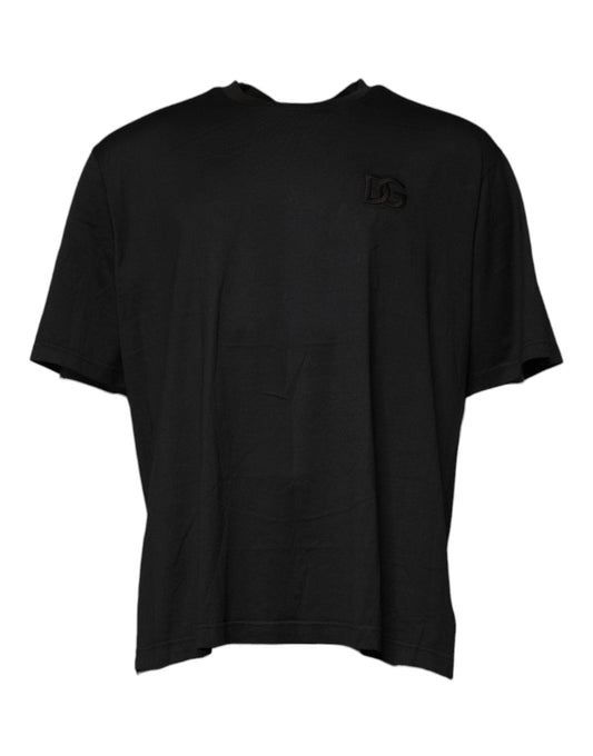 Dolce & Gabbana Black Logo Crew Neck Short Sleeves T-shirt - Arichezz.store