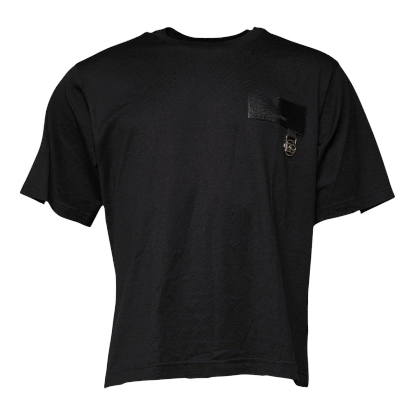 Dolce & Gabbana Black DG Logo Cotton Crew Neck T-shirt - Arichezz.store