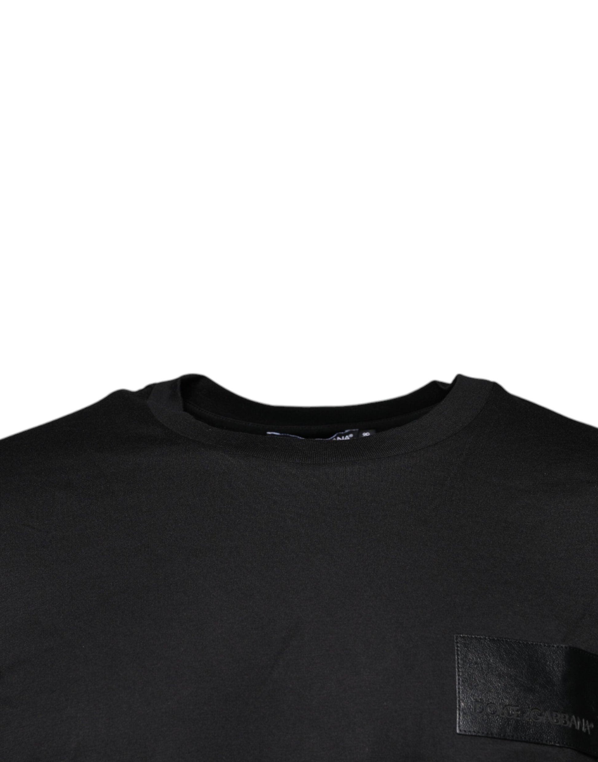 Dolce & Gabbana Black DG Logo Cotton Crew Neck T-shirt - Arichezz.store