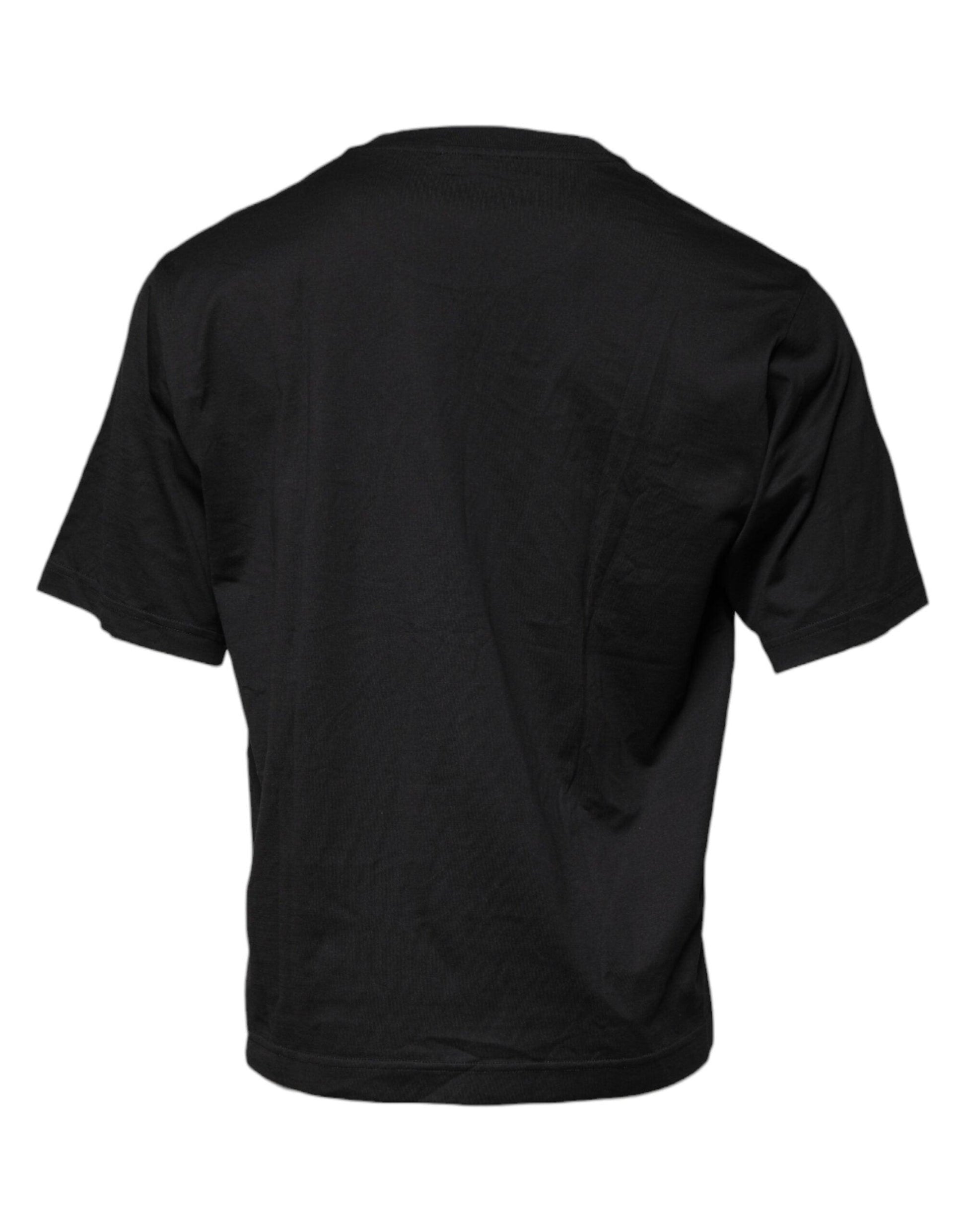 Dolce & Gabbana Black DG Logo Cotton Crew Neck T-shirt - Arichezz.store