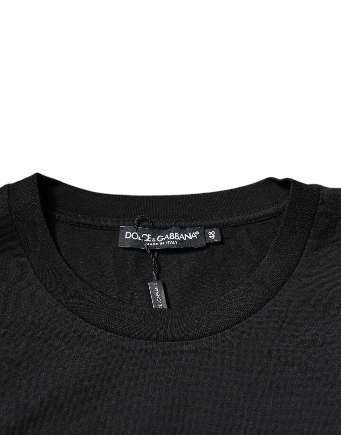 Dolce & Gabbana Black DG Logo Cotton Crew Neck T-shirt - Arichezz.store