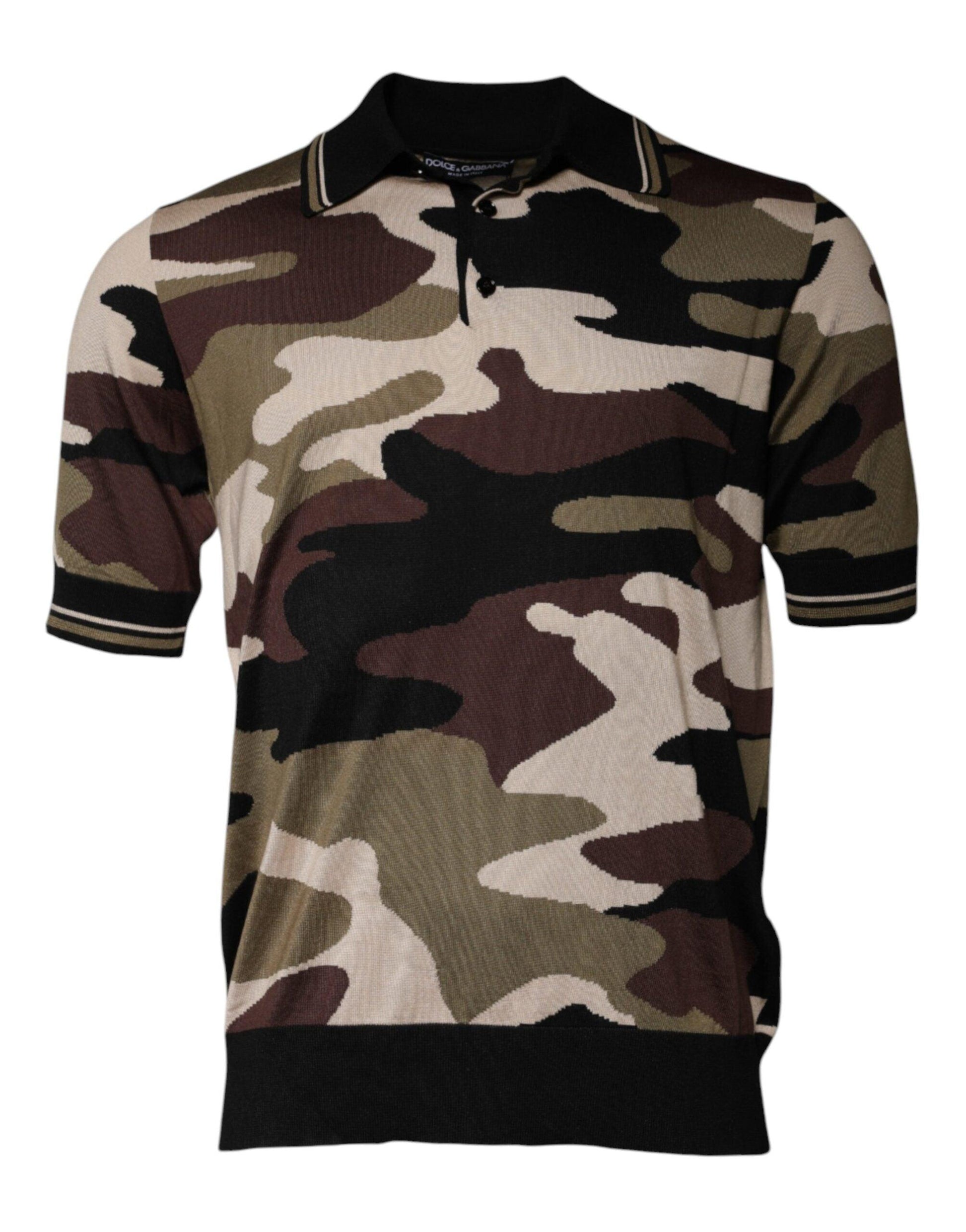 Dolce & Gabbana Multicolor Camouflage Collared Polo T-shirt - Arichezz.store