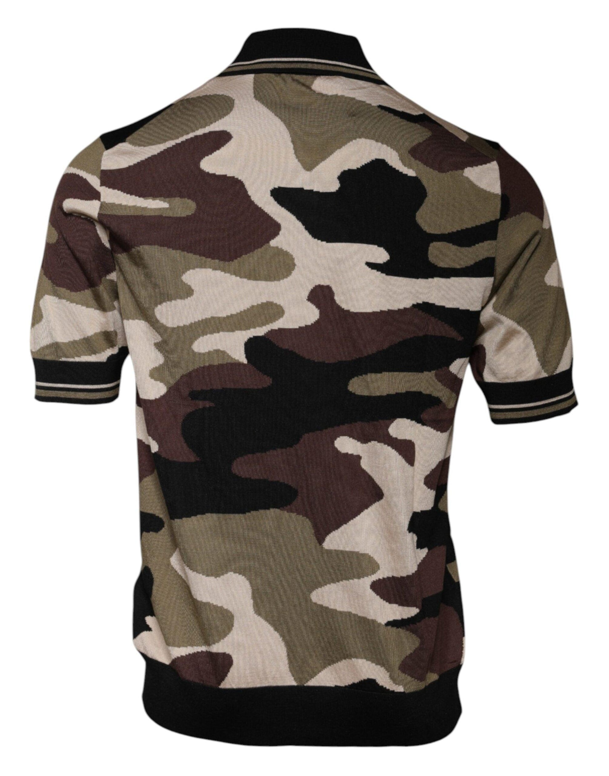 Dolce & Gabbana Multicolor Camouflage Collared Polo T-shirt - Arichezz.store